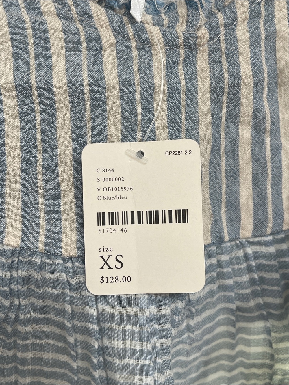 Free People Striped Ruffle Set in Light Blue and White - Picture 5 of 6